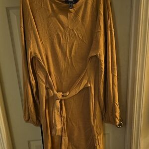 Elegant Tan Dress with Belt